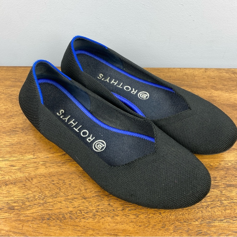 Rothy’s Flats Round Toe Black size 7.5 comfort career wear